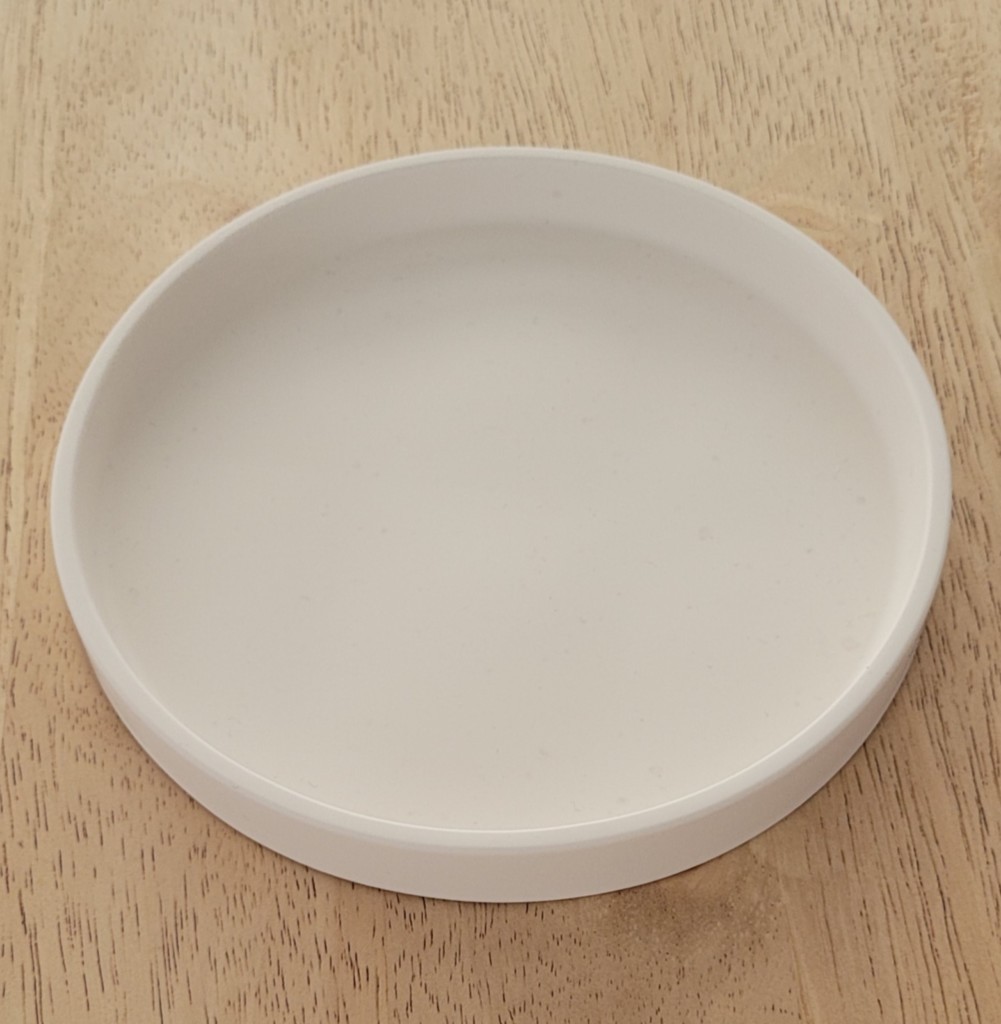 Support bougie assiette ronde blanche