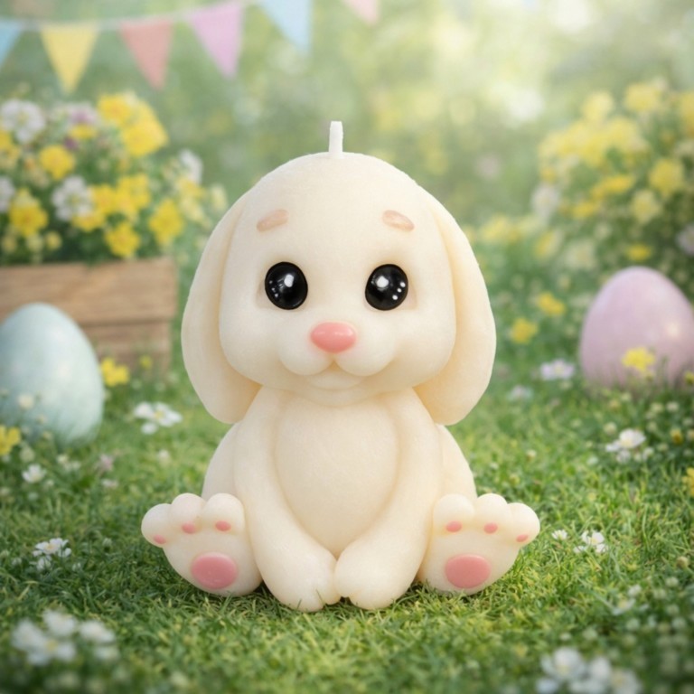 Bougie lapin de Pâques assis