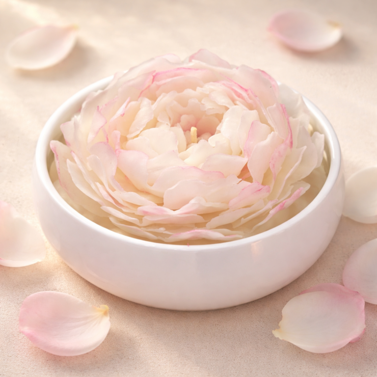 Pivoine réaliste en cire d'abeille