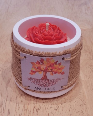 Bougie d'intention ancrage pivoine 