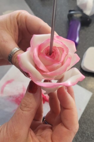 Façonnage coeur bougie rose réaliste