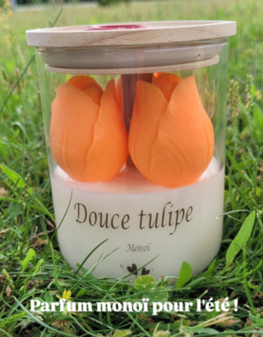 Bougie artisanale décorative Douce Tulipe en cire naturelle – La P’tite Abeille