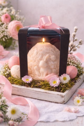Bougie oeuf de Pâques emballée