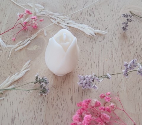 Petite bougie tulipe blanche