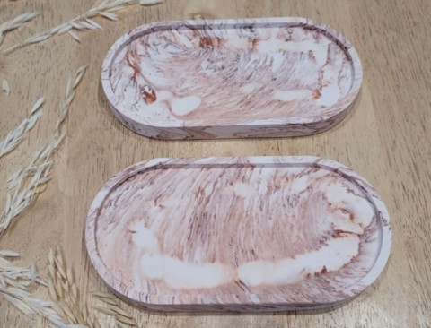 Porte bougie, porte savon marbré terracotta