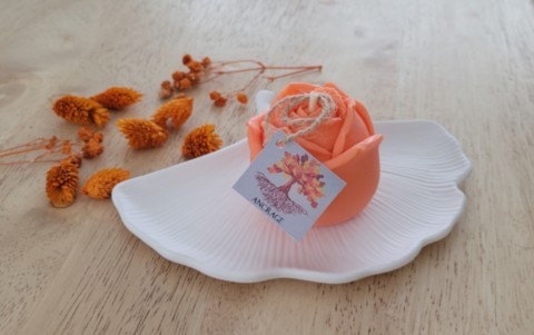 Bougie d'intention rose orange M